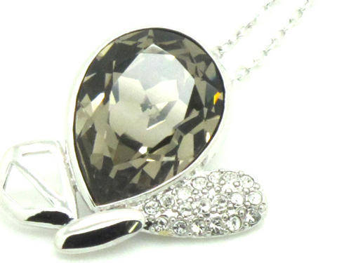 ***R999*** Genuine Swarovski Necklace # 14k WHITE GOLD PLATED # Necklace To Die For # Two-Tone