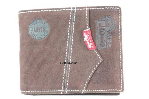 *** Genuine Leather *** Levis Wallet ( UniSex ) *** Brown  Color *** Look Speak's When Words Can't