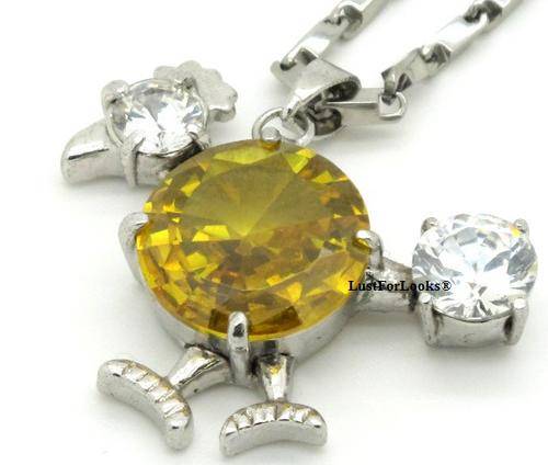***Made By Swarovski Elements *** Beautiful Round Stone *** Necklace For Her *** Silver Plated **