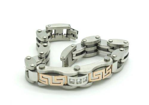 *** Silver Plated *** Two Tone Colour *** Bracelet For Him ( Men ) *** 7 days moneyback guarantee***