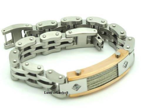 *** Silver Plated ***  Two Tone Colour *** Limited Design Edition *** Dubai Fashion ** Men Bracelet