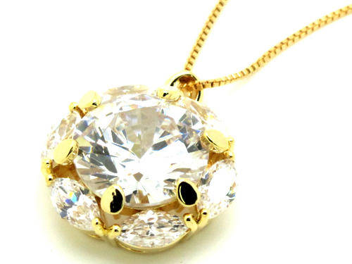 ****R999**** Bridal ? Engagement ? Wedding ? Party ? NECKLACE # Fresh Yellow G/Plated #