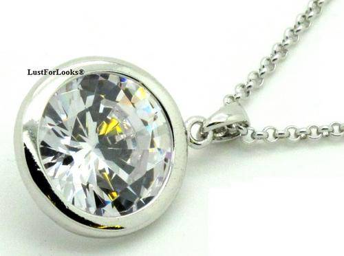 ****R999**** Bridal ? Engagement ? Wedding ? Party ? NECKLACE # FRESH WHITE GOLD PLATED #