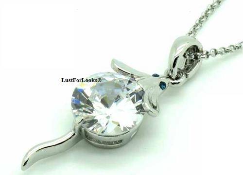 ****R999**** Bridal ? Engagement ? Wedding ? Party ? NECKLACE # Fresh WHITE GOLD Plated #