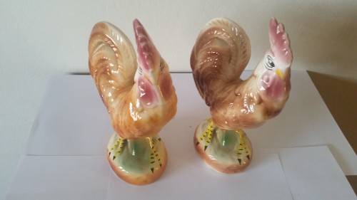 Porcelain Chickens Pair