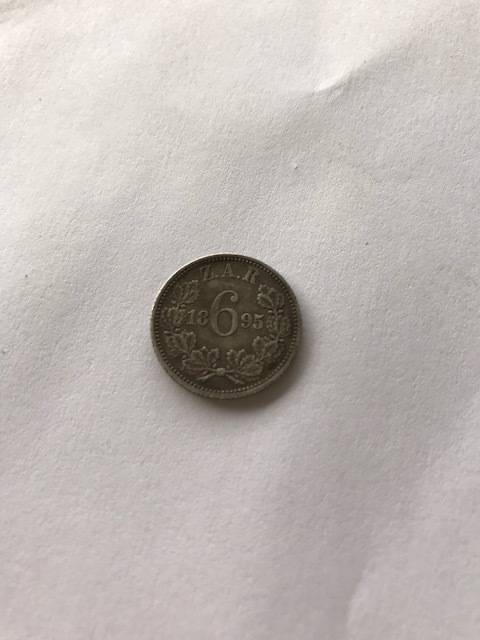 1895 ZAR Kruger 6d sixpence **R1 START**