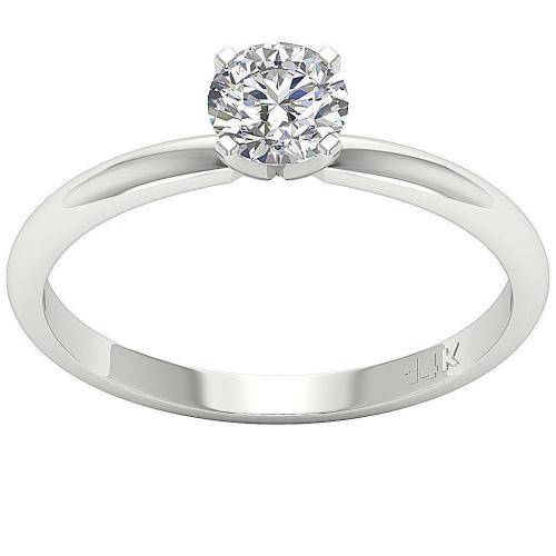 14ct White Gold Solitaire Engagement Ring : 0.60ct Natural Diamonds SI1 / Colour H