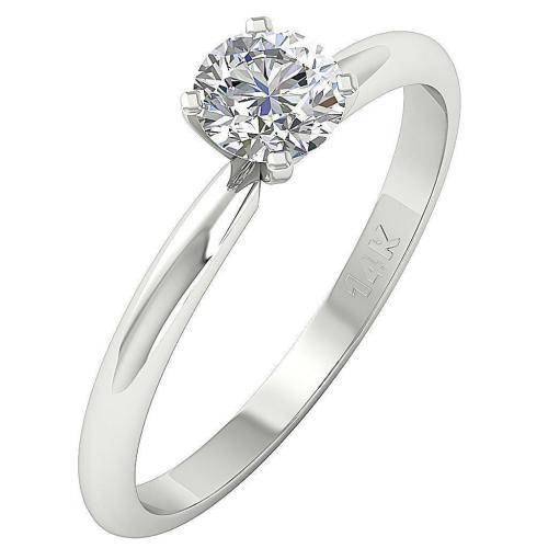 14ct White Gold Solitaire Engagement Ring : 0.60ct Natural Diamonds SI1 / Colour H