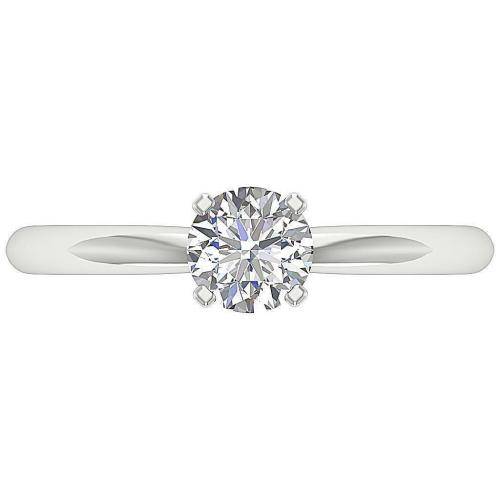 14ct White Gold Solitaire Engagement Ring : 0.60ct Natural Diamonds SI1 / Colour H