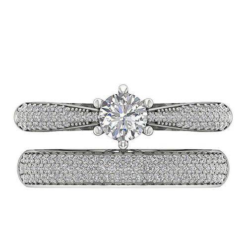 14ct White Gold Bridal Ring Set : 1.00ct Natural Diamonds I1 / H : 2 RINGS * R25 500 *