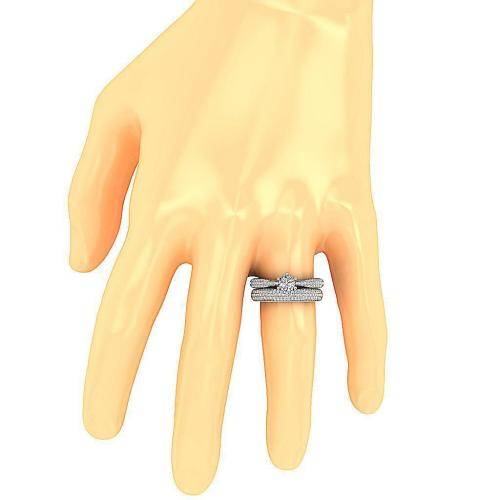 14ct White Gold Bridal Ring Set : 1.00ct Natural Diamonds I1 / H : 2 RINGS * R25 500 *