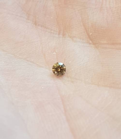 Magnificent 0.10ct Natural Fancy Intense Honey Cognac Loose Diamond VVS2 Brilliant Round Cut