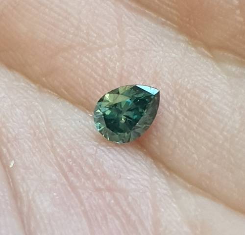 Stunner! Natural Loose Pear Cut FANCY VIVID BLUE Diamond: 0.41ct  VS1