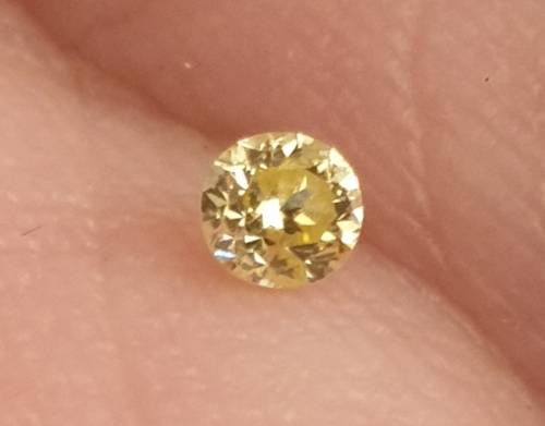 Magnificent 0.12ct Natural Fancy Vivid Yellow Loose Diamond VS1 Brilliant Round Cut