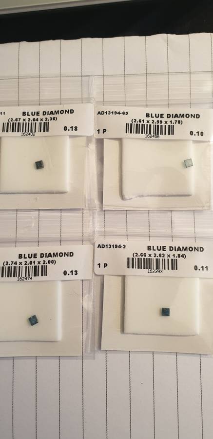 8 Princess Cut Natural Fancy Deep Blue Diamonds totalling 1.25cts Sold as one Lot *R75 000