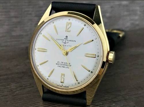 Superb Vintage 1960's Ulysse Nardin 18k Gold Plated Men's Automatic Wristwatch - Mint Condition