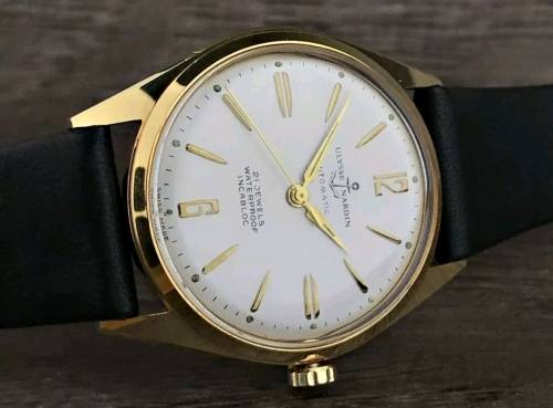 Superb Vintage 1960's Ulysse Nardin 18k Gold Plated Men's Automatic Wristwatch - Mint Condition