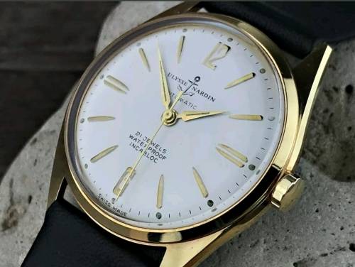 Superb Vintage 1960's Ulysse Nardin 18k Gold Plated Men's Automatic Wristwatch - Mint Condition