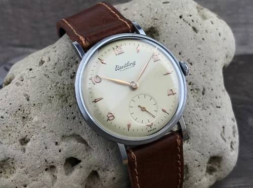 Stunning Vintage 1950's Breitling Men's Hand-Winding Wristwatch - Near Mint Condition