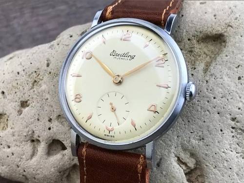 Stunning Vintage 1950's Breitling Men's Hand-Winding Wristwatch - Near Mint Condition