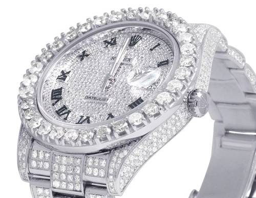 Investment Piece ! ROLEX Datejust II Mens Watch Encrusted with 18.75ct Natural Diamonds!