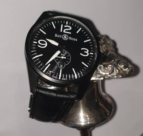 Men's Bell & Ross Vintage BR123 Automatic Black with Original Box - 9.5/10 !