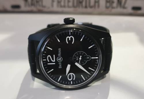 Men's Bell & Ross Vintage BR123 Automatic Black with Original Box - 9.5/10 !