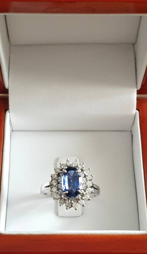 EGL CERTIFIED Breathtaking 14K White Gold Ring 1.85ct Natural Diamonds & Untreated Tanzanite