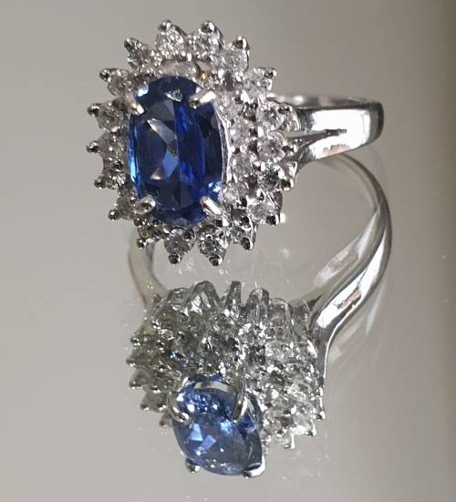 EGL CERTIFIED Breathtaking 14K White Gold Ring 1.85ct Natural Diamonds & Untreated Tanzanite