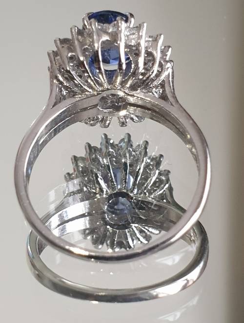 EGL CERTIFIED Breathtaking 14K White Gold Ring 1.85ct Natural Diamonds & Untreated Tanzanite
