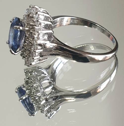 EGL CERTIFIED Breathtaking 14K White Gold Ring 1.85ct Natural Diamonds & Untreated Tanzanite