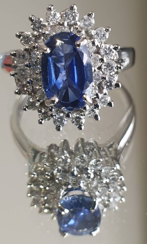EGL CERTIFIED Breathtaking 14K White Gold Ring 1.85ct Natural Diamonds & Untreated Tanzanite