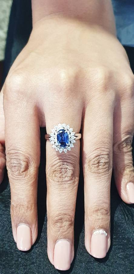 EGL CERTIFIED Breathtaking 14K White Gold Ring 1.85ct Natural Diamonds & Untreated Tanzanite