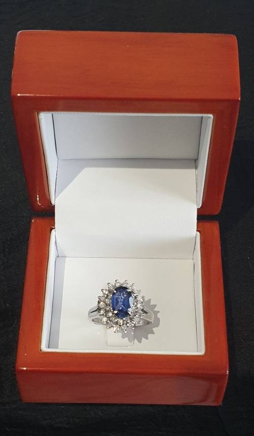 EGL CERTIFIED Breathtaking 14K White Gold Ring 1.85ct Natural Diamonds & Untreated Tanzanite