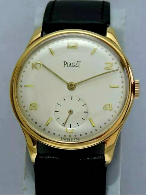 Superb Vintage Oversized 1945 Piaget Winding Wristwatch 38mm -  Mint Condition / 18K Gold Plated