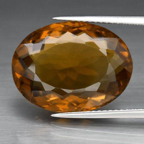 12.93ct Natural Mined `Whisky` Orange Brazilian Citrine | Oval Cut | Eye Clean