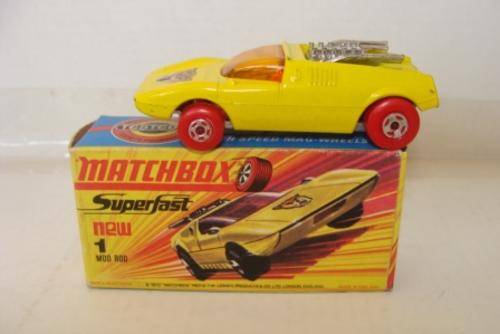 VINTAGE MATCHBOX SUPERFAST #1 MOD ROD NMIMB  V.RARE RED WHEELS ENGLAND 1971