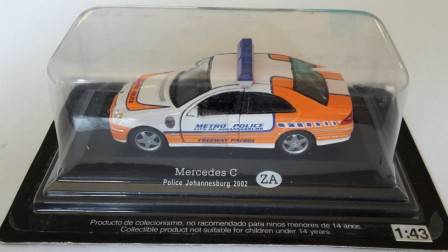 MERCEDES BENZ JMPD JOHANNESBURG TRAFFIC POLICE CAR 1/43  2002 R1 NO RESERVE MIB