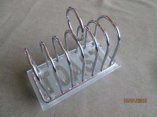 Glass and metal toast rack
