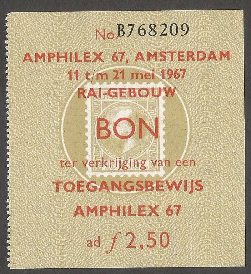 Netherlands Amphilex Exhibition tickets 1967 - MNH-