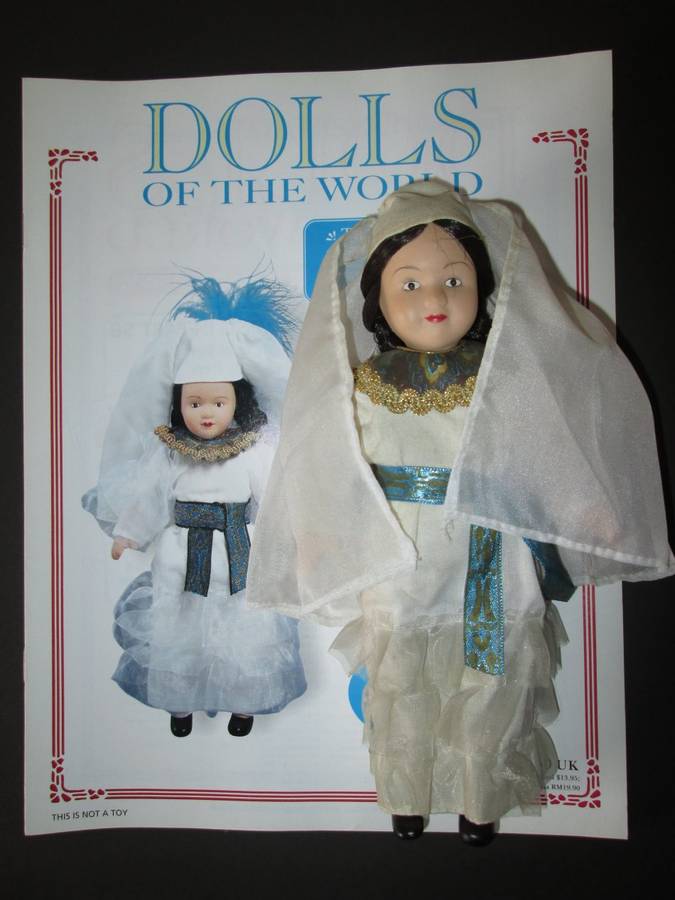 Dolls of The World- No 57- Porcelain Doll- Kazakhstan- Kazakhstan Costume + Collector's Guide
