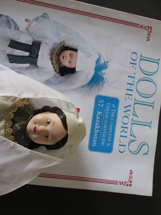 Dolls of The World- No 57- Porcelain Doll- Kazakhstan- Kazakhstan Costume + Collector's Guide