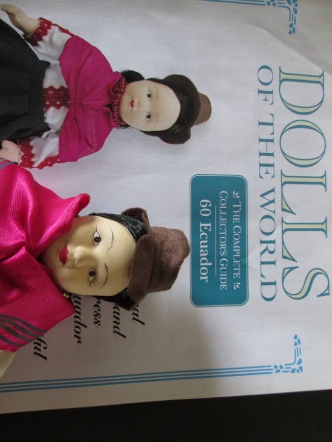 Dolls of The World- No 60- Porcelain Doll- Ecuador- Ecuadorian Costume + Collector's Guide
