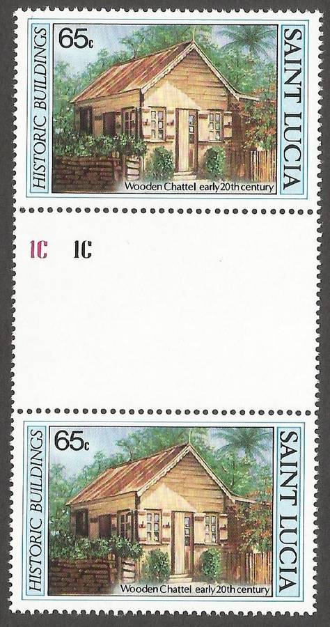 St. Lucia 1984 Historic Buildings MNH Gutter pairs