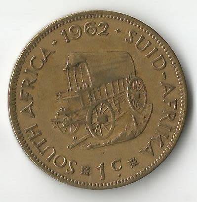 Coins - Republic of South Africa- 1962- 1c- Numismatics- Circulated