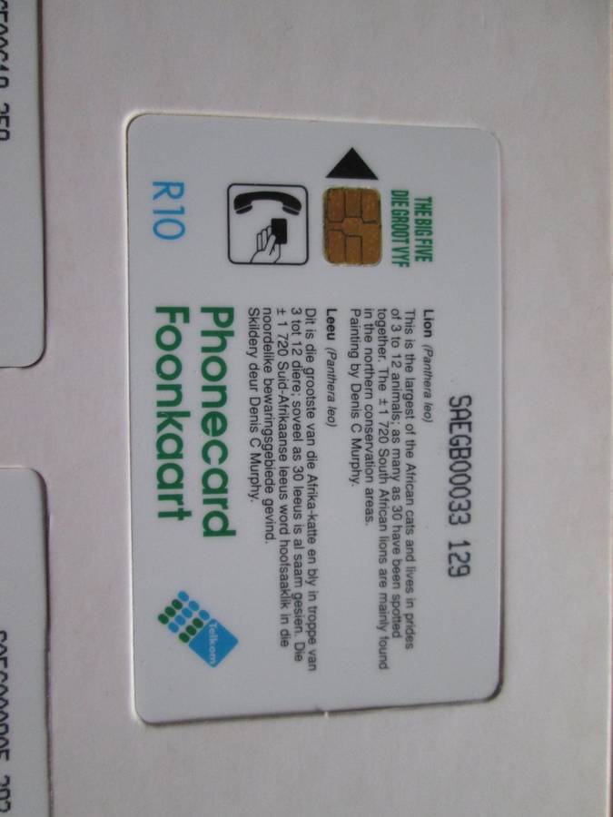 1993- Telkom Phonecards- The Big Five Presentation Pack - R10 Cards-  Vintage-Collectable