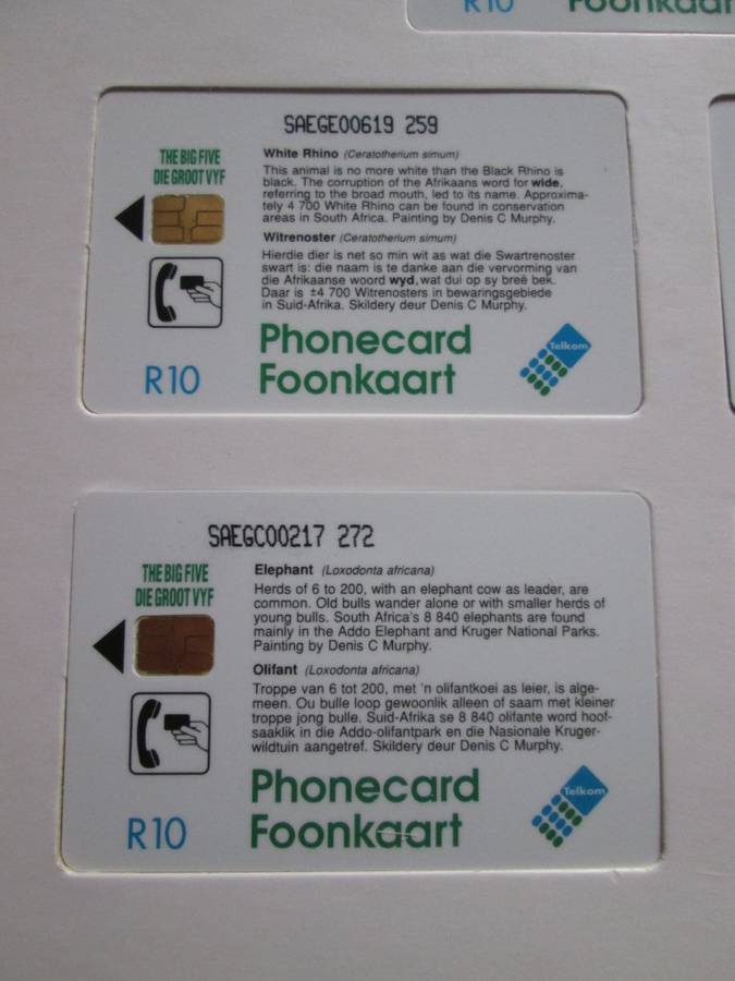 1993- Telkom Phonecards- The Big Five Presentation Pack - R10 Cards-  Vintage-Collectable