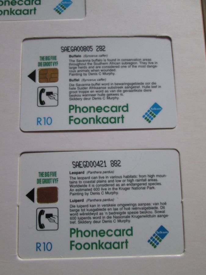 1993- Telkom Phonecards- The Big Five Presentation Pack - R10 Cards-  Vintage-Collectable