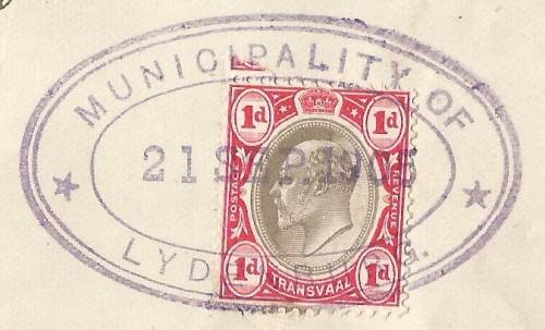 Transvaal - Lydenburg Municipality Receipt 1905
