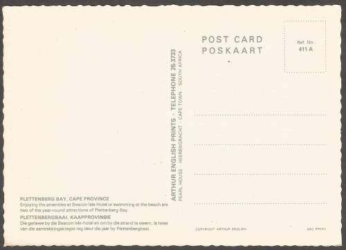 Post Card - ABC Press Plettenburg Bay- REF 411 A- Unused